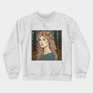 Rosamund Pike as a fairy in the woods Crewneck Sweatshirt